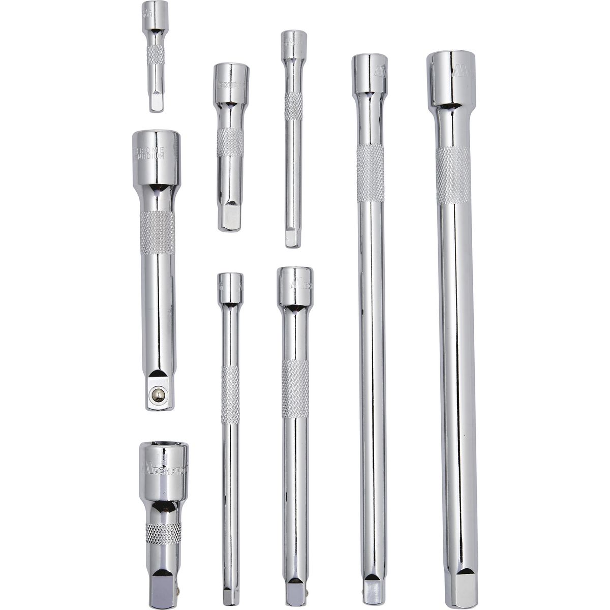Mechpro Blue Extension Bar Set 1/4In, 3/8In & 1/2In Drive 9pc - MPBE102K