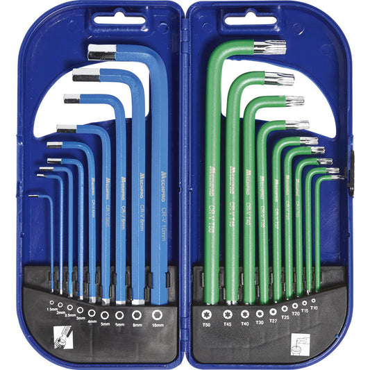 Mechpro Blue Torx Key Long Arm Set 18pc - MPBHK110K