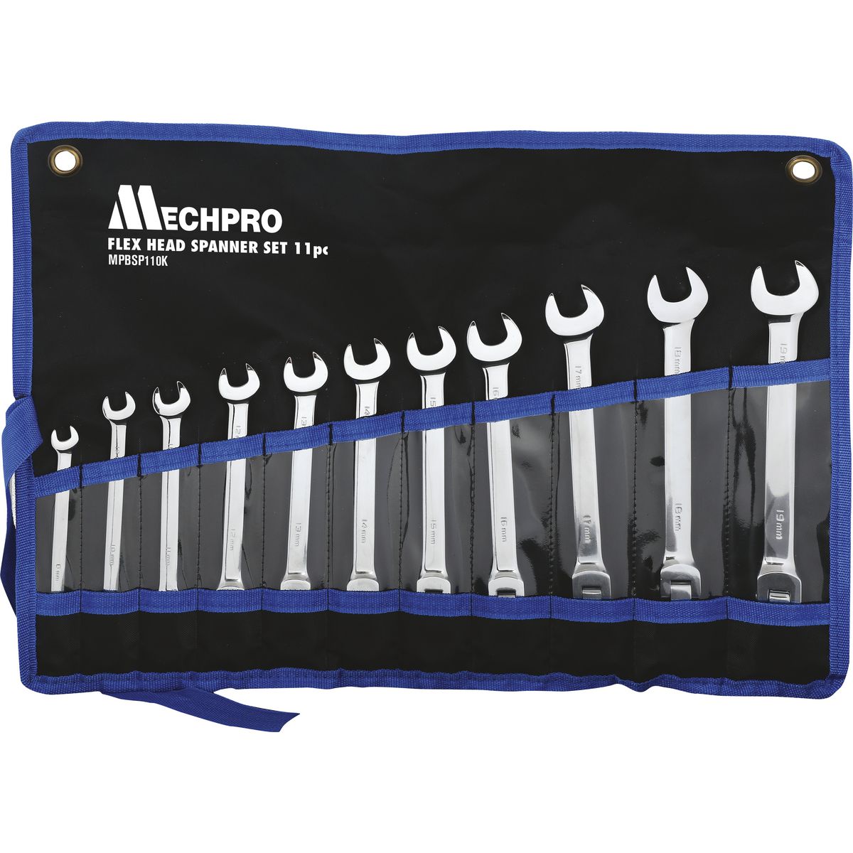 Mechpro Blue Flex Head Spanner Set 11pc - MPBSP110K
