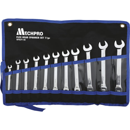 Mechpro Blue Flex Head Spanner Set 11pc - MPBSP110K
