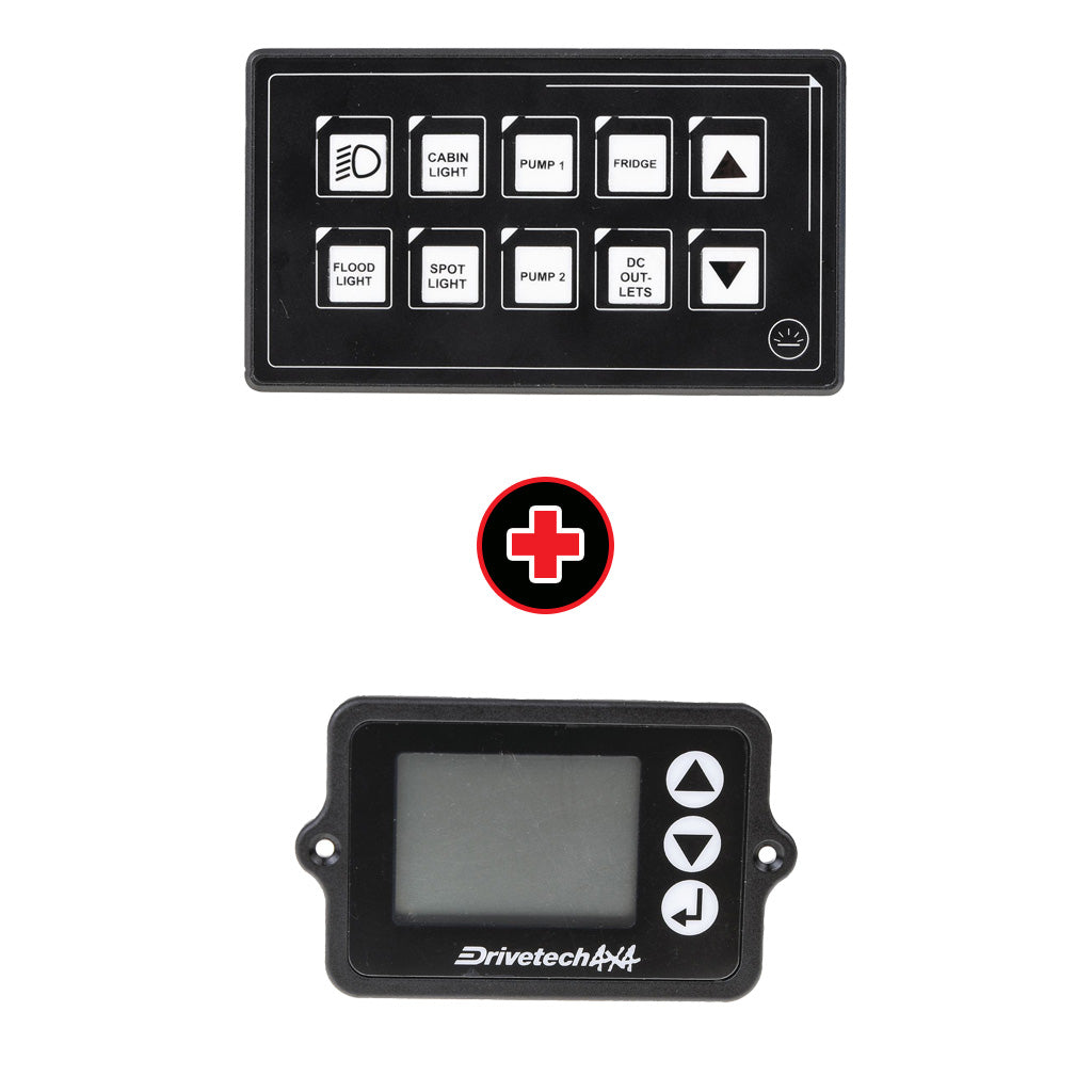 Drivetech 4x4 Switch Panel & Battery Monitor Kit (DT-SWP10, DT-17012)