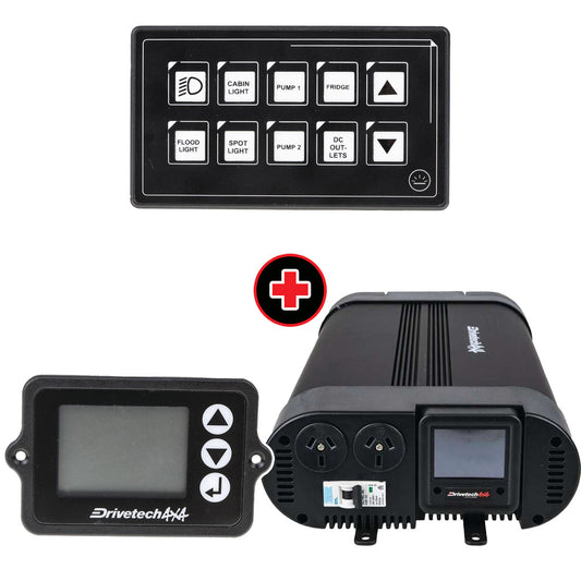 Drivetech 4x4 Inverter, Switch Panel & Battery Monitor Kit