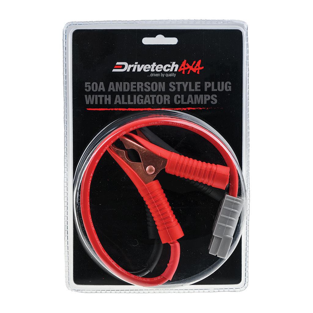 Drivetech 4x4 50A Anderson Style Plug to Alligator Clips Lead - DTAPC