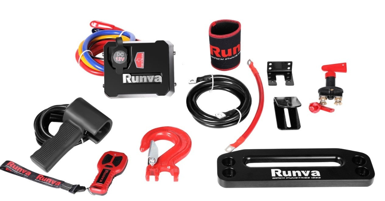 Runva 4x4 Elec Winch EWL9500 12V 9500lb With Synthetic Rope - EWL950012VD