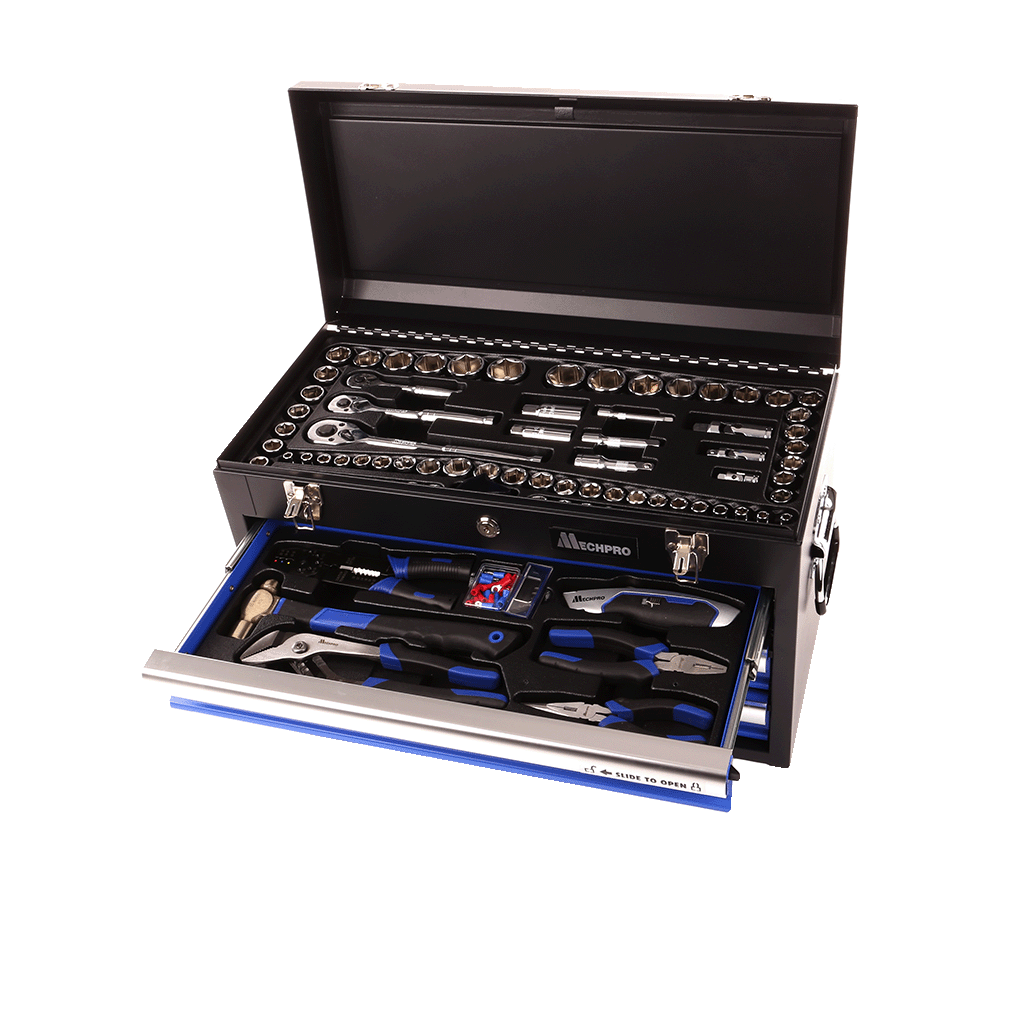 Mechpro Blue Tool Kit with 3 Drawer Chest 1/4In, 3/8In & 1/2In Drive 248pc - MP215KCRV