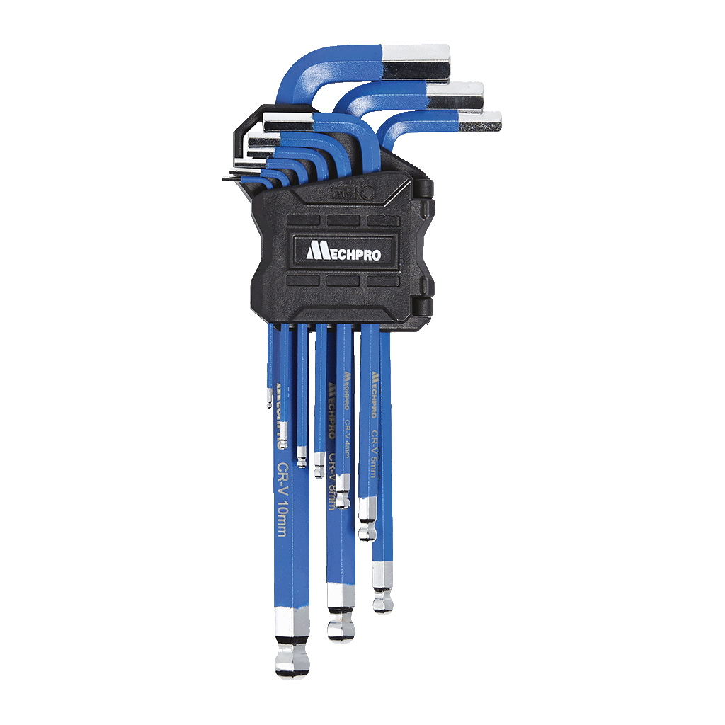Mechpro Blue Hex Key Long Arm Set Metric 9pc - MPBHK102K
