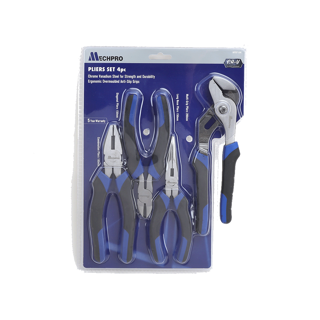 Mechpro Blue Pliers Set 4pc - MPBP109K