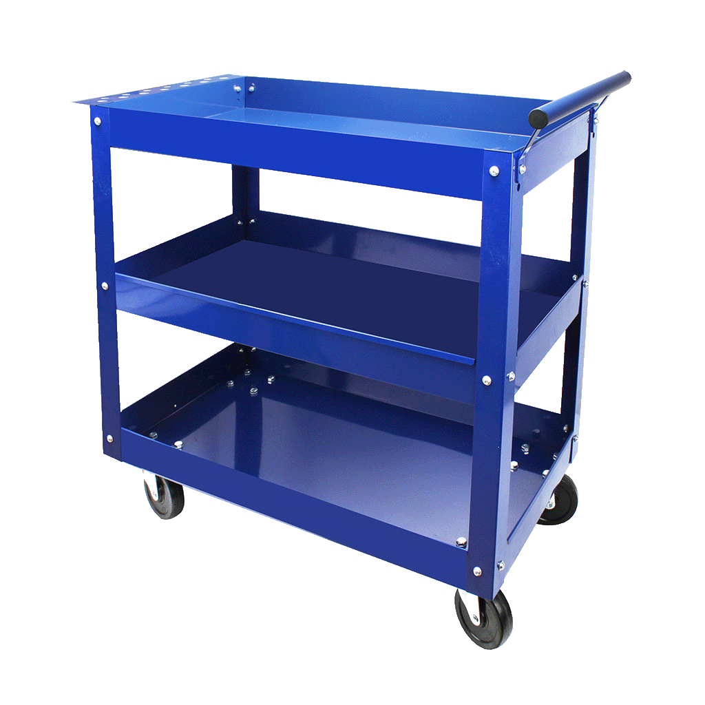Mechpro Blue Service Cart Blue 3-Tier w/Tool Holder MPBSC3-1 - MPBSC3-1