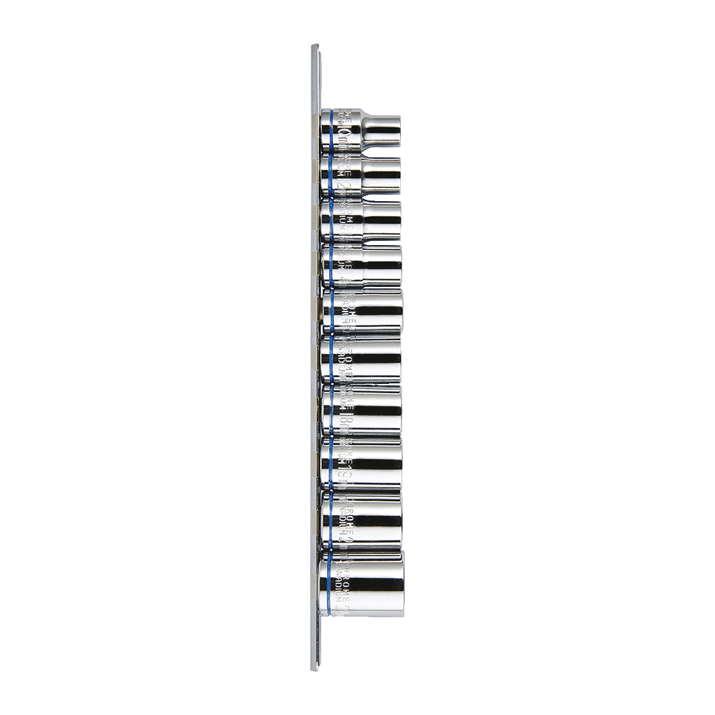 Mechpro Blue Socket Rail Set Metric 1/2In Drive 10pc - MPBSK118K