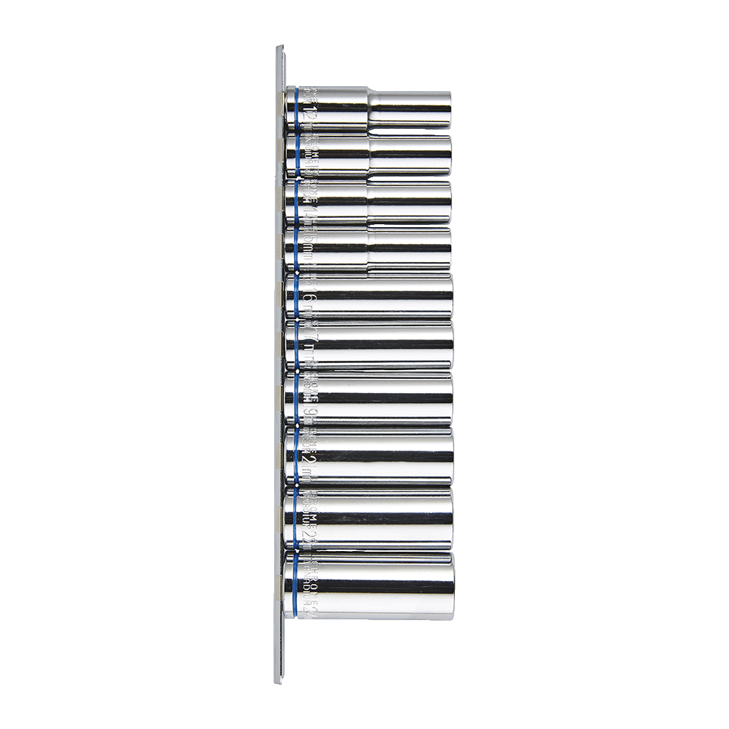 Mechpro Blue Deep Socket Rail Set Metric 1/2In Drive 10pc - MPBSK126K
