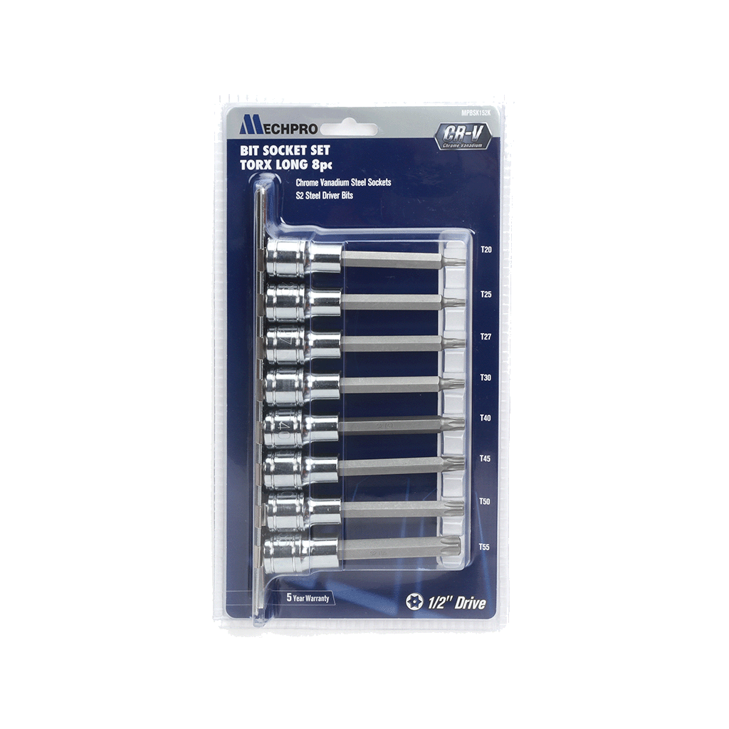 Mechpro Blue Long Torx Socket Set 1/2In 11pc - MPBSK152K