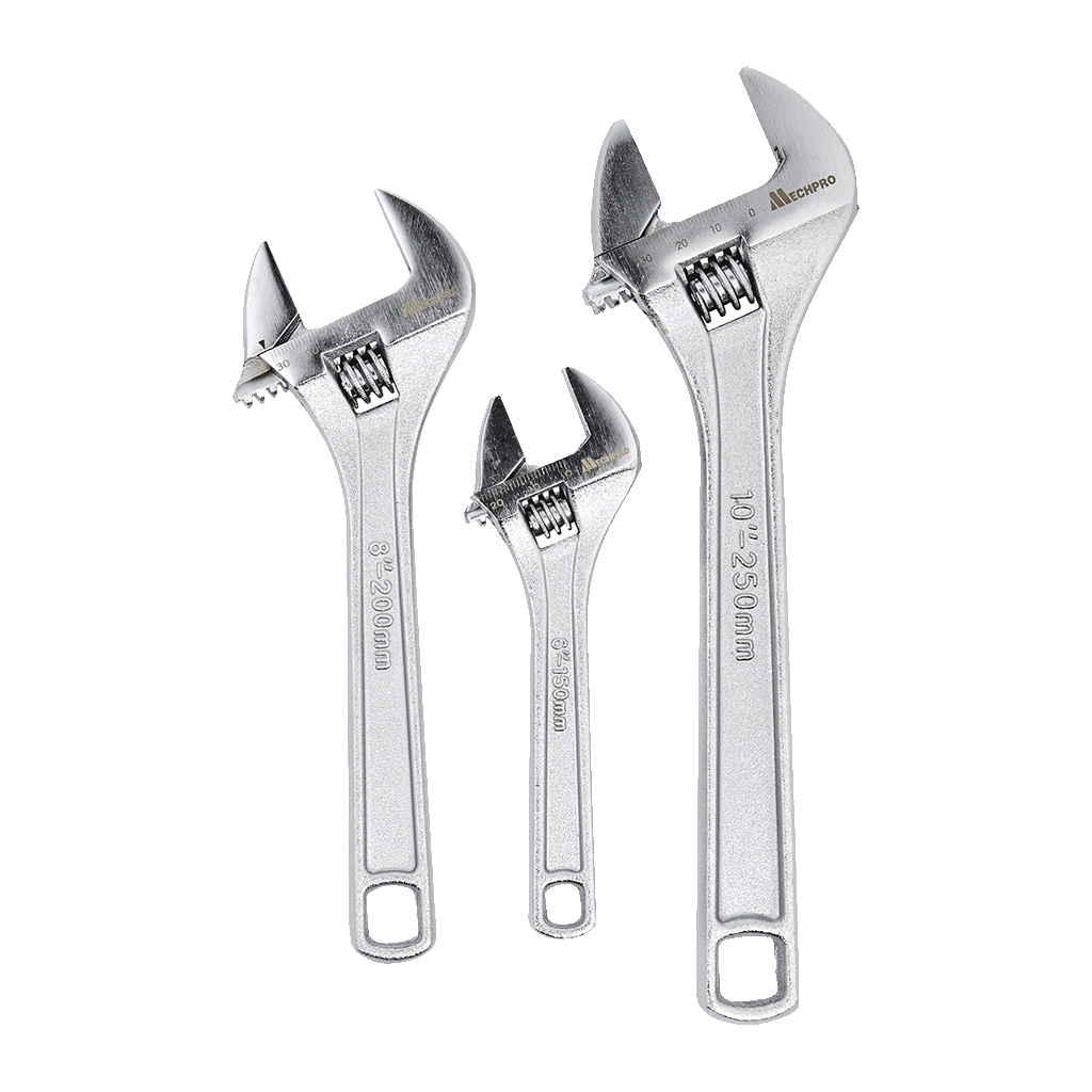 Mechpro Blue Adjustable Wrench Set 3pc - MPBW101K