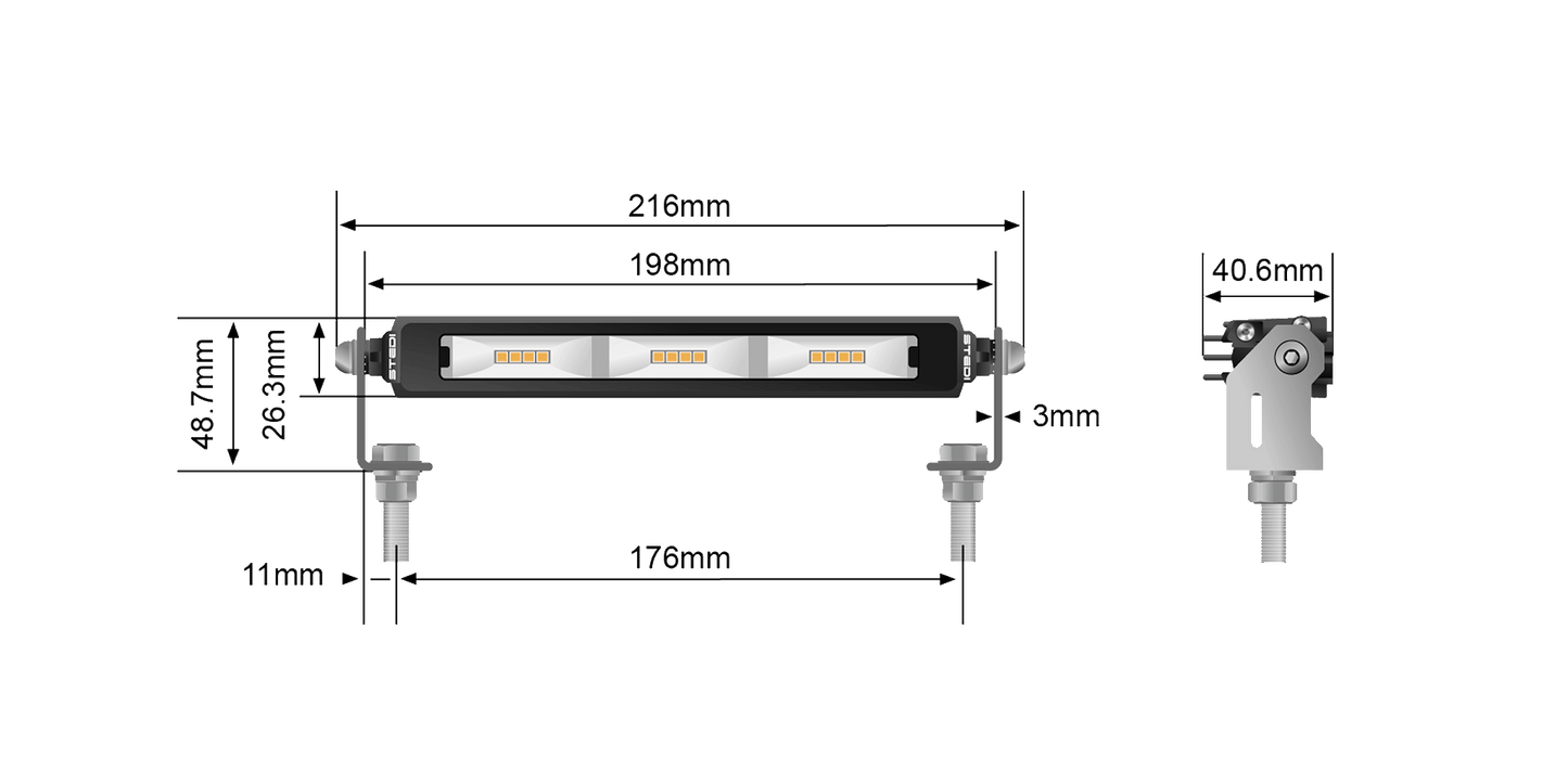 STEDI Light Bar Flood - 18W Slim LED 7 Inch - LED3520-7-18W