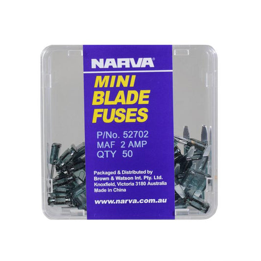 Narva Mini Blade Fuse 2A Grey 5 Pack - 52702BL