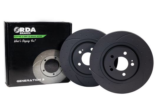 RDA Slotted And Dimpled Brake Rotor Pair 302mm Front - RDA151D