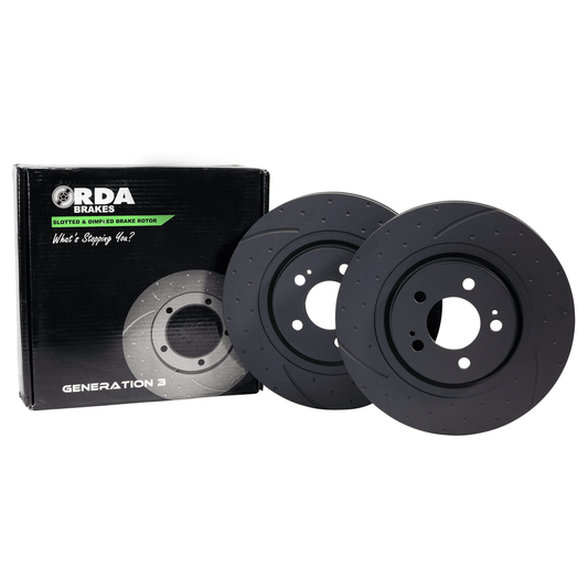 RDA Slotted And Dimpled Brake Rotor Pair 316mm Front - RDA7658D