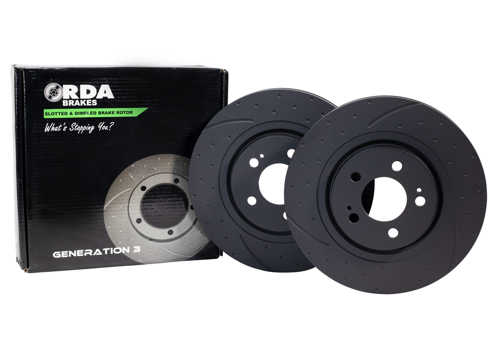 RDA Slotted And Dimpled Brake Rotor Pair 316mm Rear - RDA7422D