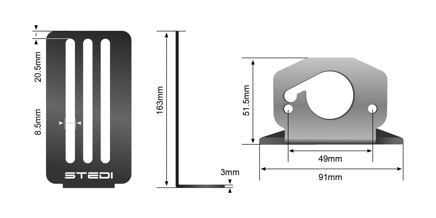 STEDI Roof Rack Light Bracket Pair Surface Rock Light - ROOF-BRK-ROCK